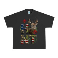 Pigment Black Deer Hunting Usa Flag Urban Heavy Tee - LillyAllenDesigns