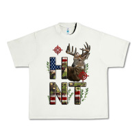 Pistachio Deer Hunting Usa Flag Urban Heavy Tee - LillyAllenDesigns