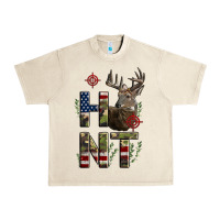 Sandshell Deer Hunting Usa Flag Urban Heavy Tee - LillyAllenDesigns