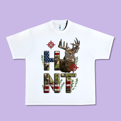 Deer Hunting Usa Flag Urban Heavy Tee Designed By Lillyallendesigns