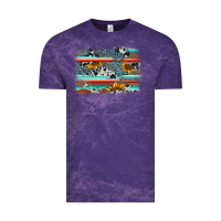 Cloud Purple serape cowhide sunflower background Vintage Tee - AdoDesignShop