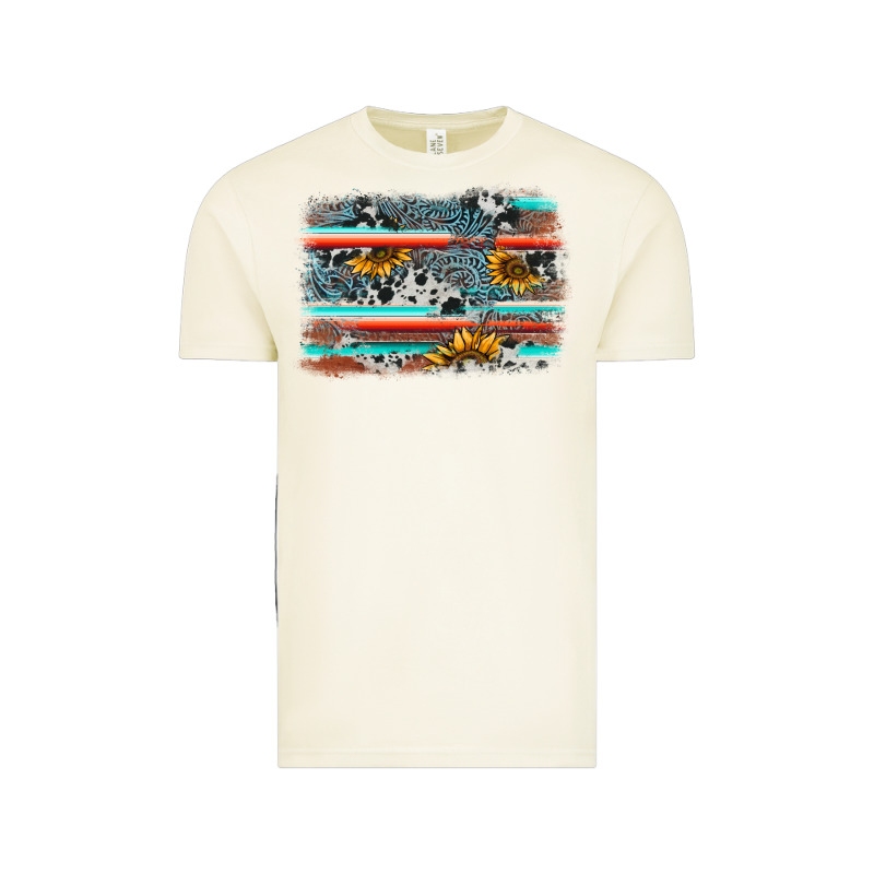 Serape Cowhide Sunflower Background Vintage Tee by AdoDesignShop | Teevron