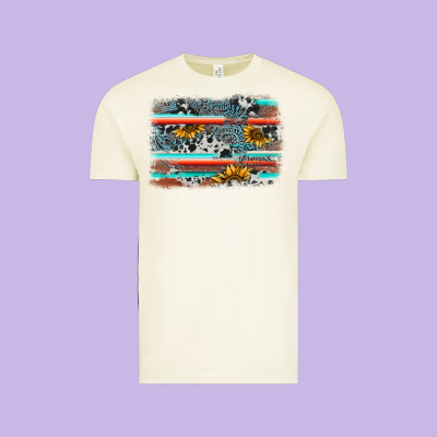 Serape Cowhide Sunflower Background Vintage Tee Designed By Adodesignshop