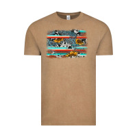 Vintage Coffee serape cowhide sunflower background Vintage Tee - AdoDesignShop