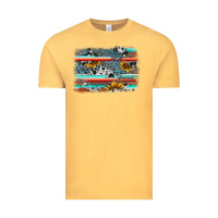 Vintage Mustard serape cowhide sunflower background Vintage Tee - AdoDesignShop