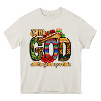 Cream with god all things are possible Heavy Core Tee - CTS Tumbler Store