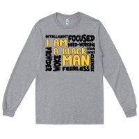 Heather Grey i am a black man Long Sleeve Tee - MaliasSmallBusiness