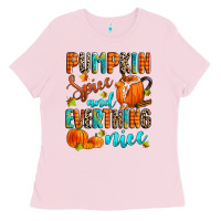 Bubblegum Pink pumpkin spice and everthing nice Ladies Tee - Zillion Design Studio