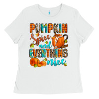 White pumpkin spice and everthing nice Ladies Tee - Zillion Design Studio