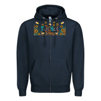 Navy teacher vibes libbey glass Zipper Hoodie - BundleAndBundleShop
