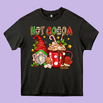 Hot Cocoa Gnome Heavy Core Tee Designed By Texasbilliewilder
