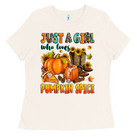 Bone just a girl who loves pumpkin spice Ladies Tee - Zillion Design Studio