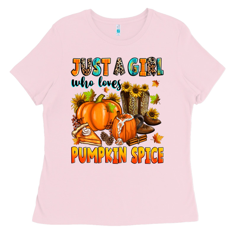 Just A Girl Who Loves Pumpkin Spice Ladies Tee by Zillion Design Studio | Teevron