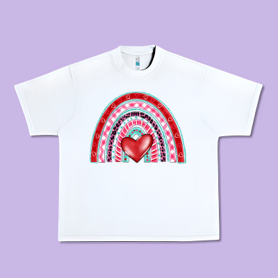 Valentine's Day Rainbow Urban Heavy Tee Designed By Barkaloodesign