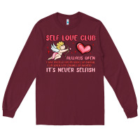 Burgundy self love club Long Sleeve Tee - MaliasSmallBusiness