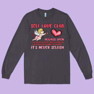 Self Love Club Long Sleeve Tee Designed By Maliassmallbusiness