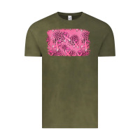 Vintage Olive Distressed breast cancer background Vintage Tee - Jasminsmagicworld