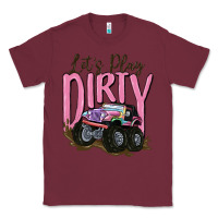 Burgundy let's play dirty Classic Tee - MaliasSmallBusiness