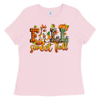 Bubblegum Pink fall sweet fall Ladies Tee - Zillion Design Studio