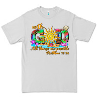 Dove Grey with god all things are possible summer Premium Tee - AdoDesignShop