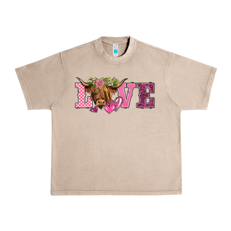 Valentine's Day Love Highland Cow Urban Heavy Tee by BarkalooDesign | Teevron