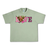Oil Green valentine's day love highland cow Urban Heavy Tee - BarkalooDesign