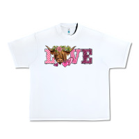 White valentine's day love highland cow Urban Heavy Tee - BarkalooDesign