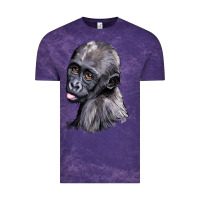 Cloud Purple Baby Gorilla Head Vintage Tee - LillyAllenDesigns