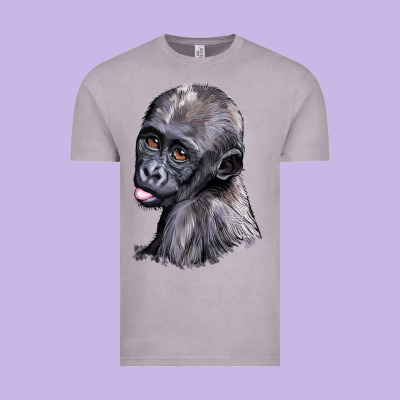 Baby Gorilla Head Vintage Tee Designed By Lillyallendesigns