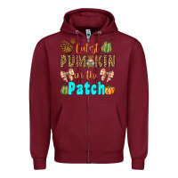 Burgundy cutest pumpkin in the patch Zipper Hoodie - BundleAndBundleShop
