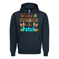 Navy cutest pumpkin in the patch Zipper Hoodie - BundleAndBundleShop