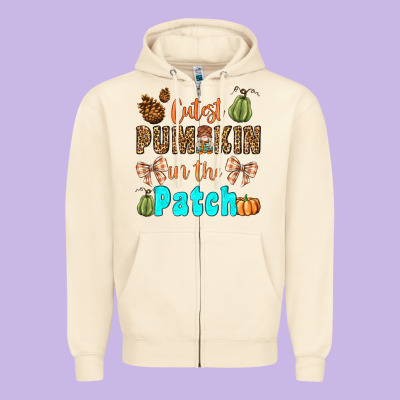 Cutest Pumpkin In The Patch Zipper Hoodie Designed By Bundleandbundleshop