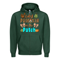 Sports Green cutest pumpkin in the patch Zipper Hoodie - BundleAndBundleShop