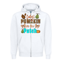White cutest pumpkin in the patch Zipper Hoodie - BundleAndBundleShop