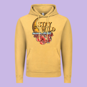 Stay Wild Moon Child Vintage Hoodie Designed By Jahusdesignshop