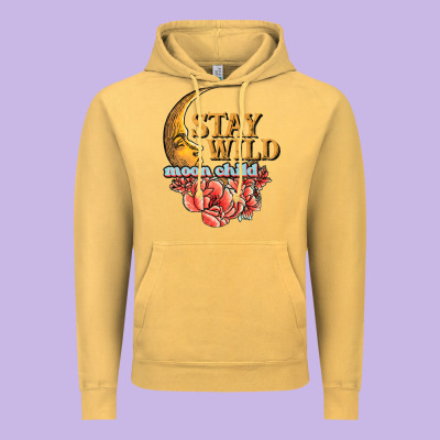 Stay Wild Moon Child Vintage Hoodie Designed By Jahusdesignshop