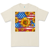 Bone sunflowers american flag seamless pattern Premium Tee - HRA Design Shop