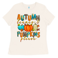 Bone autumn leaves and pumpkins please Ladies Tee - Zillion Design Studio