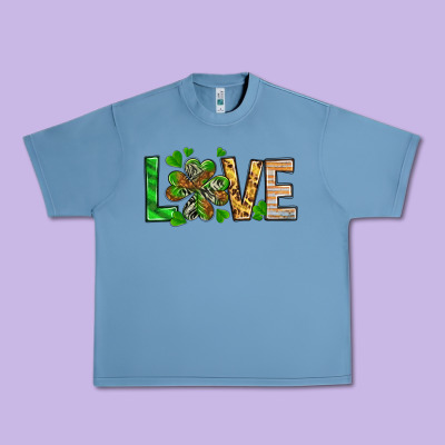 Love Luck With Clover Urban Heavy Tee Designed By Nancycooperartshop
