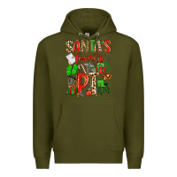 Army Green santa's favorite pt Premium Hoodie - texasbilliewilder