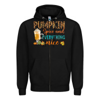 Black pumpkin spice and everything nice Zipper Hoodie - BundleAndBundleShop