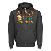 Charcoal Heather pumpkin spice and everything nice Zipper Hoodie - BundleAndBundleShop