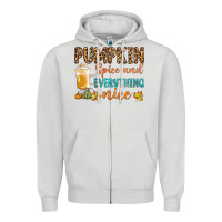 Dove Grey pumpkin spice and everything nice Zipper Hoodie - BundleAndBundleShop
