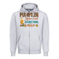 Heather Grey pumpkin spice and everything nice Zipper Hoodie - BundleAndBundleShop
