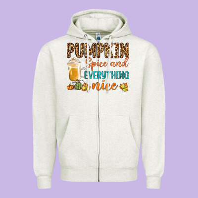 Pumpkin Spice And Everything Nice Zipper Hoodie Designed By Bundleandbundleshop
