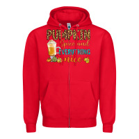 Red pumpkin spice and everything nice Zipper Hoodie - BundleAndBundleShop