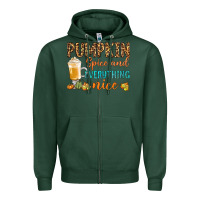 Sports Green pumpkin spice and everything nice Zipper Hoodie - BundleAndBundleShop