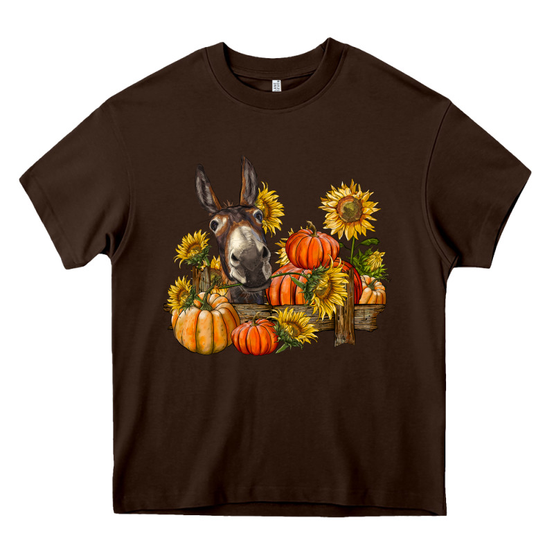 Donkey Sunflower And Pumpkin Farm Heavy Core Tee by BarkalooDesign | Teevron