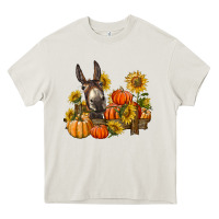 Cream donkey sunflower and pumpkin farm Heavy Core Tee - BarkalooDesign