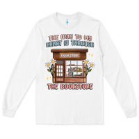 White the way to my heart is through the bookstore Long Sleeve Tee - MaliasSmallBusiness